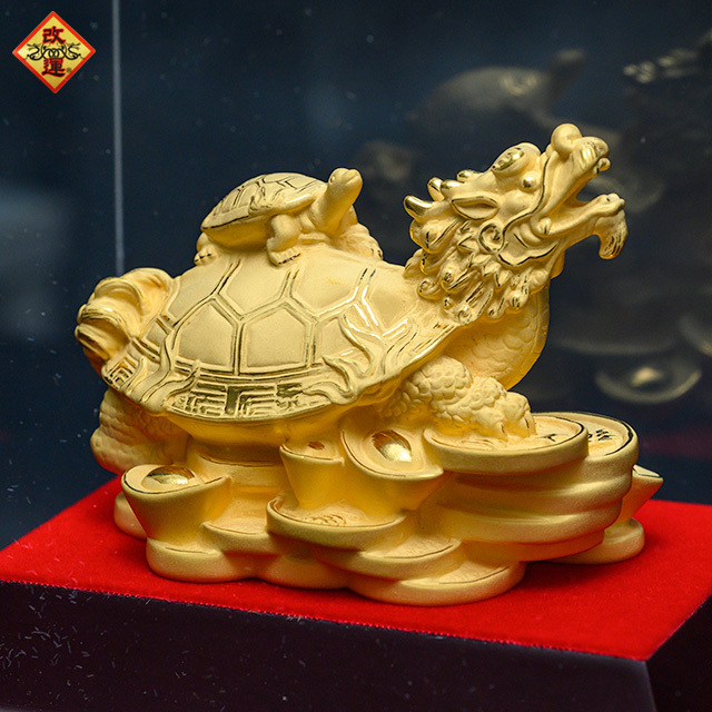改運】龍亀【純金仕上げ】（f50274）【送料無料】
