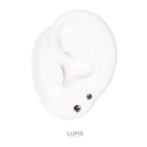 16G】レインボーダークストーンストレートバーベルボディピアス/軟骨