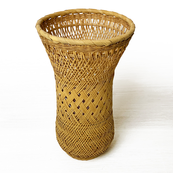 竹かご 篭 竹編み 花器 伝統 工芸品 竹花篭 格子花かご 花瓶 ドライ