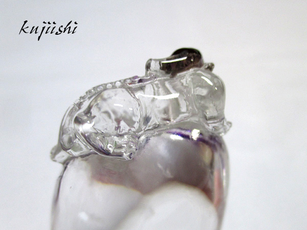 アメジストインクォーツ 貔貅（ひきゅう） 彫刻 【鬮石（くじいし