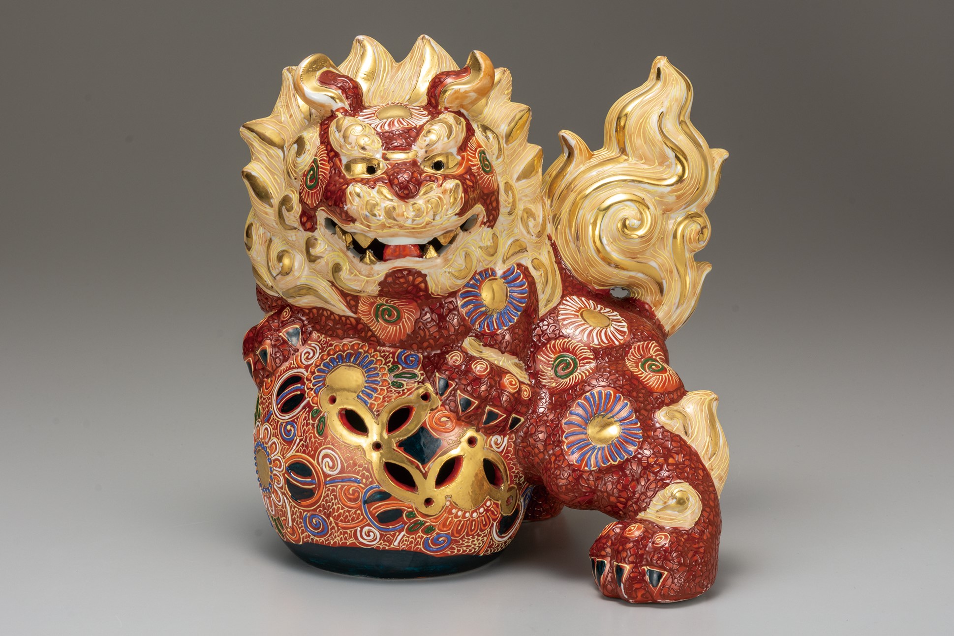 九谷焼 8号獅子 盛