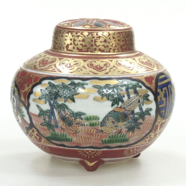 送料無料】九谷焼アウトレット!! 50％OFF!! 九谷焼3.2号香炉 九谷庄