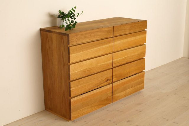 ハイチェスト 彩美／SAIBI-W1200（ホワイトオーク-シンプル） md