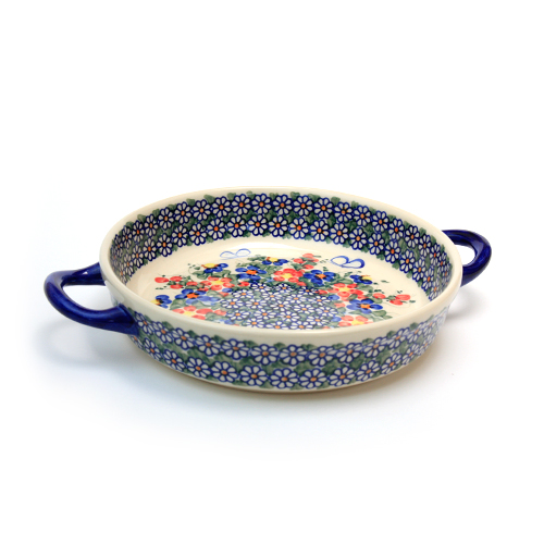 オーブン皿（ラウンド）ポーリッシュポタリー(ポーランド食器)