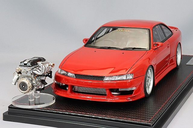 イグニッションモデル 1/18 VERTEX S14 シルビア レッド/BBS RG-R