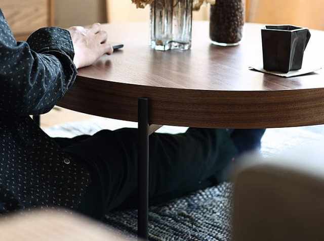 円形センターテーブル Rest（レスト） ウォールナットタイプ｜北欧