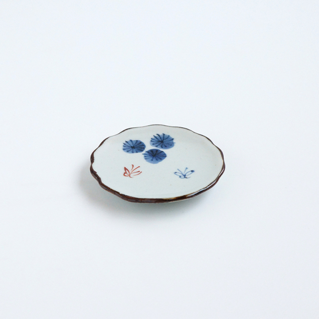 染錦蝶紋手描き豆皿｜空萌工房(そらもえこうぼう)｜田口紀美子