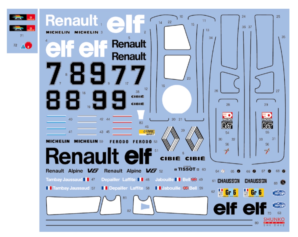 シュンコーモデル 1/24 アルピーヌ A442 ルマン 1977 ワークスカラー