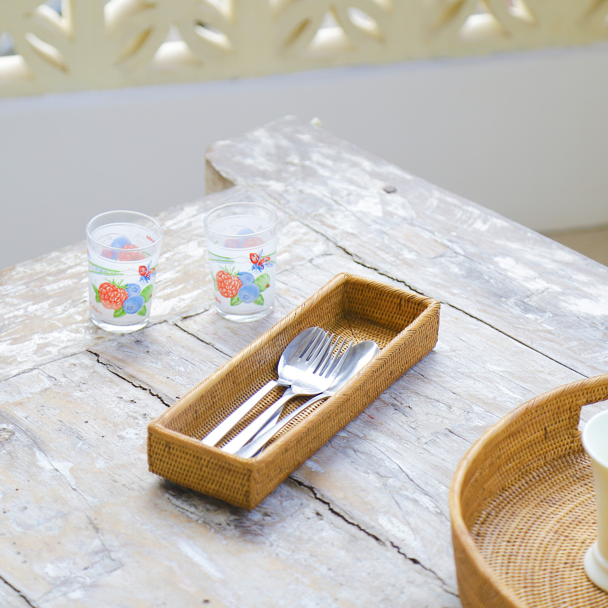 カトラリー入れ四角ロング (TRY306) Rosily(ロージリー) バリ島 アタ