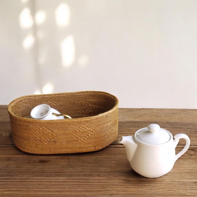 楕円小物入れLサイズ (TRY334) Rosily(ロージリー) バリ島 アタかご雑貨