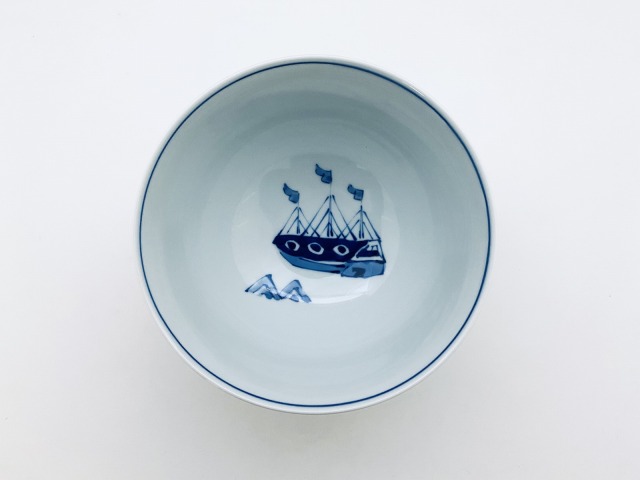 五人異人5寸深丼 しん窯青花