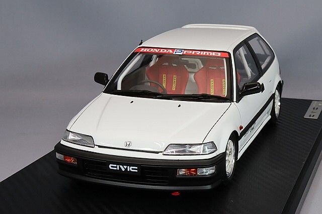イグニッションモデル 1/18 ホンダ シビック (EF9) SiR ホワイト/weds