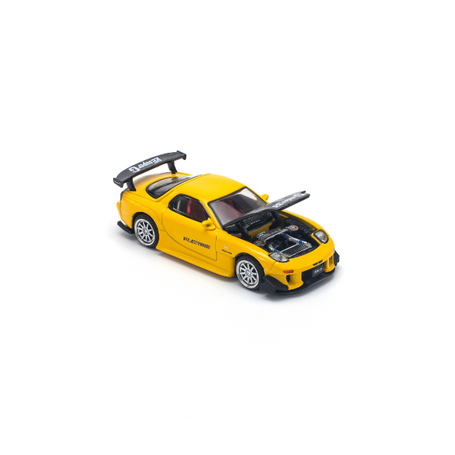 POP RACE 1/64 マツダ RX-7 (FD3S) RE雨宮 ワイドボディ イエロー