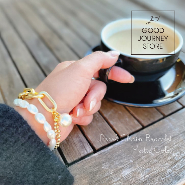 ブレスレット パール ゴールド チェーン ボールチェーン ブレスレット