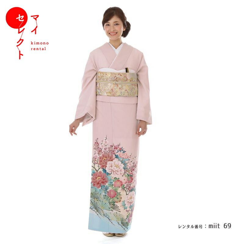 miit_69】大輪の牡丹が美しく佳き日に映える色留袖｜着物レンタルマイ