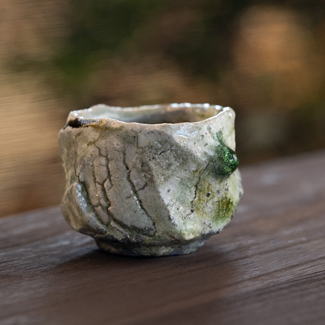 共箱付】伊賀鎬ぐい呑（MA-366) 作家「新学」