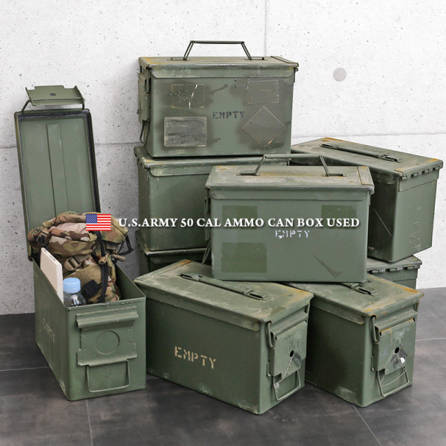 実物 USED 米軍 50 CAL AMMO CAN アンモボックス ミリタリー