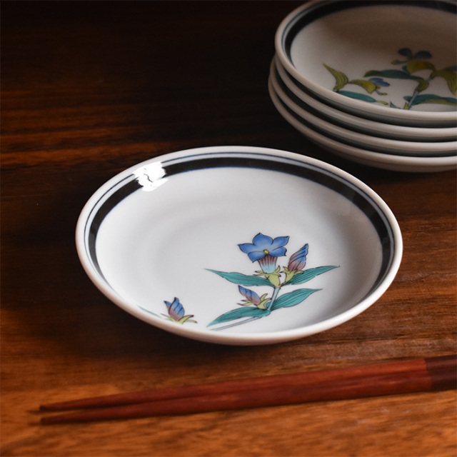 中皿 セット（ 径約 14cm ） 草花絵変り【アウトレット】 九谷焼専門店