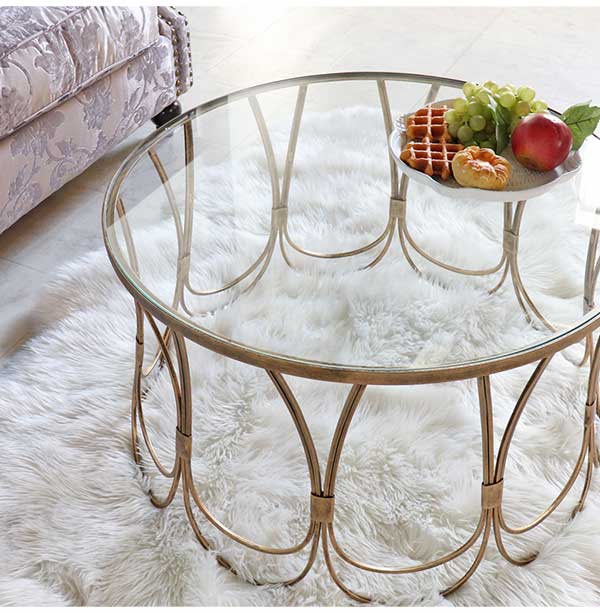 アイアンガラス センターテーブル Φ73cm｜おしゃれインテリア 家具通販