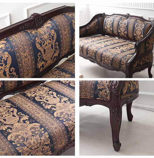 輸入家具 英国調 ラウンジソファ 2P アンティーク調 ソファー 二人掛け