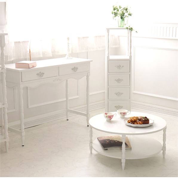 センターテーブル 姫系 おしゃれ 輸入家具 丸 ロココ調 リビング