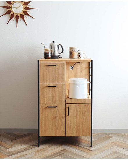 レンジ台 キッチン収納 おしゃれ キッチンラック 食器棚 幅60cm