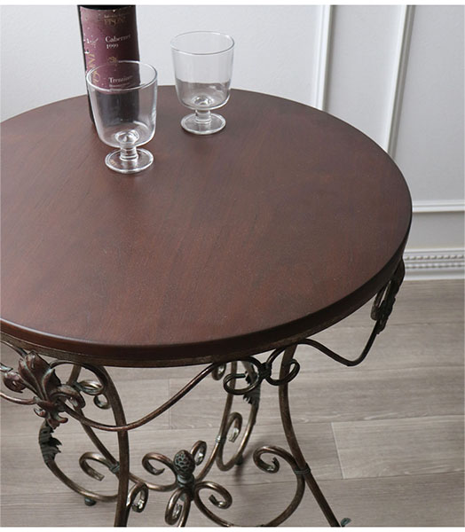 アイアン製 アンティーク調 ラウンドテーブル 60cm 猫脚 おしゃれ 輸入