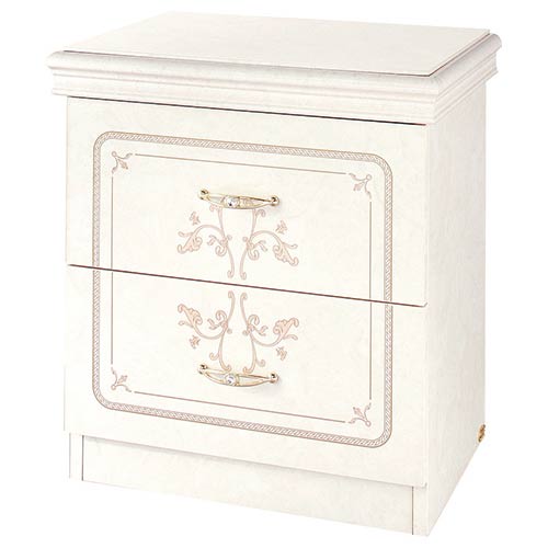 2段チェスト(ホワイト)｜フローレンス 姫系 イタリア家具｜おしゃれ