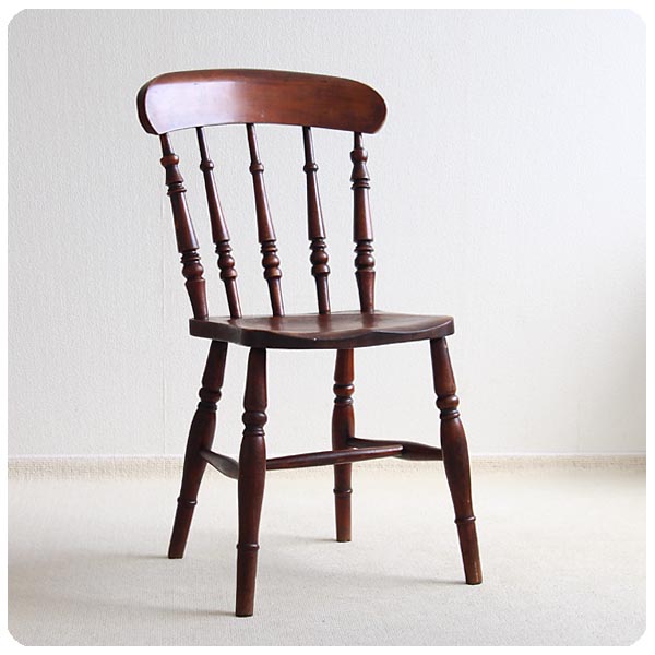 イギリス アンティーク ラスバックチェア ダイニングチェア 木製椅子