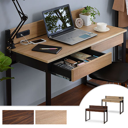 USB×コンセント付き 太脚デザイン パソコンデスク ピエタ 【00-157