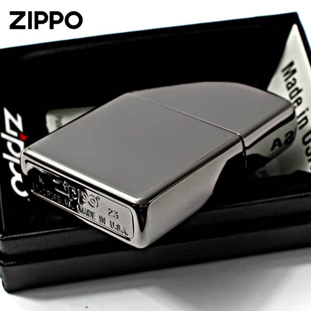 Zippo ジッポー 無地 淡い黒 鏡面 ブラックアイス Black Ice PVD
