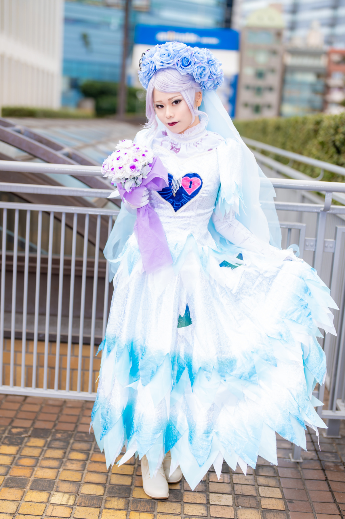 ゆき様 dハロ スプーキーboo 花嫁ダンサー 衣装 仮装 ウィッグ 花束