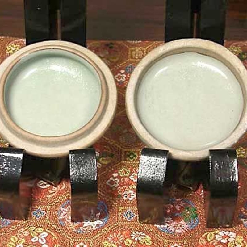 京焼・清水焼 真清水蔵六 作 青磁「字」香合 無傷 箱誂 保証