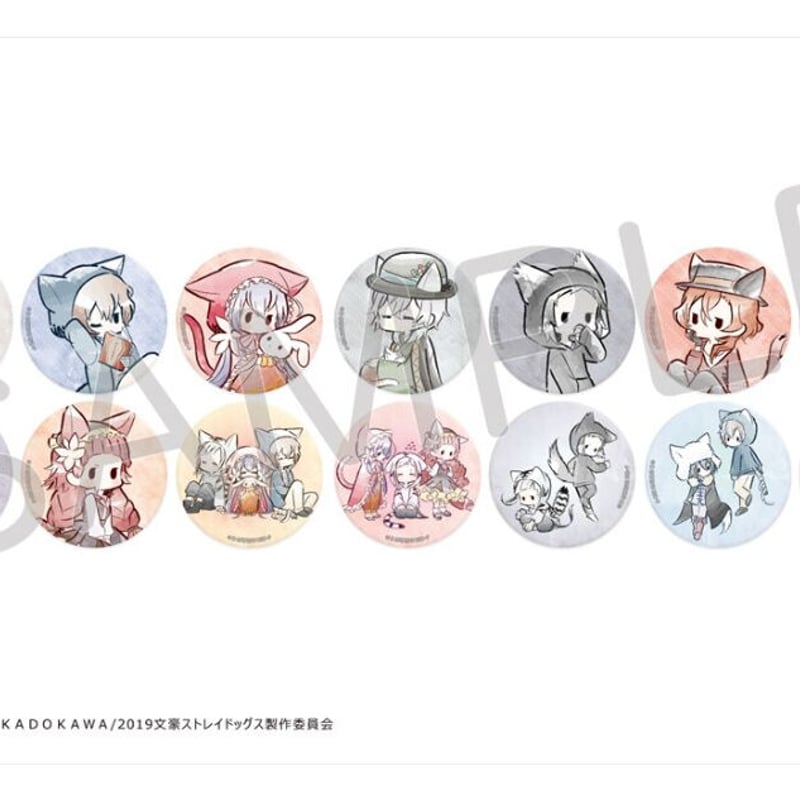 文豪ストレイドッグス レトロちっく缶バッジ ねこずきんver. | TAPIOCA