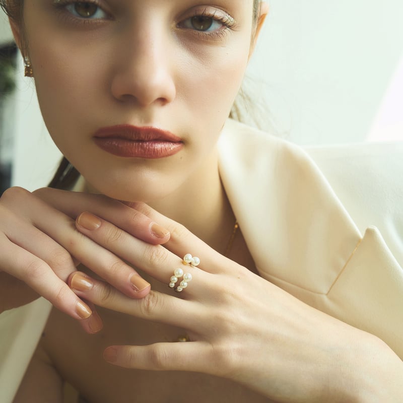 CLARA シルバー925製パールオープンリング | The May Chang (ザ