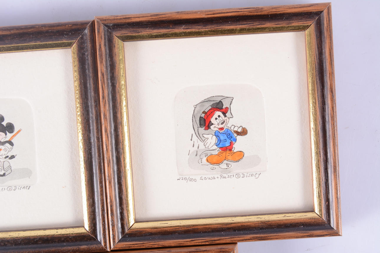 SOWA & REISER, WALT DISNEY. Color etchings, 3 pieces. Art