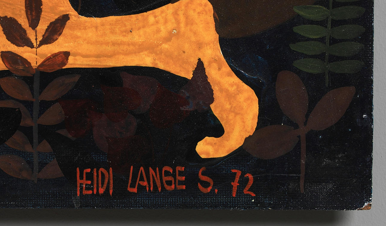 HEIDI LANGE, model, signed, acrylic on Board. Art - Paintings