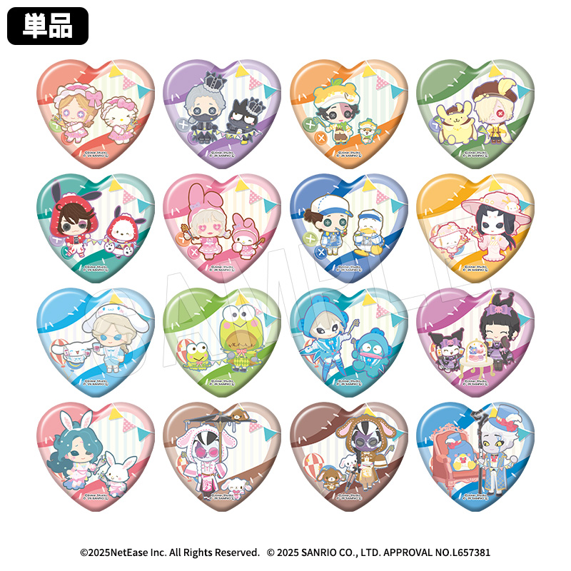 トレーディングハート缶バッジ（ミニキャラ） 16pcs入り/Box【FUN'S