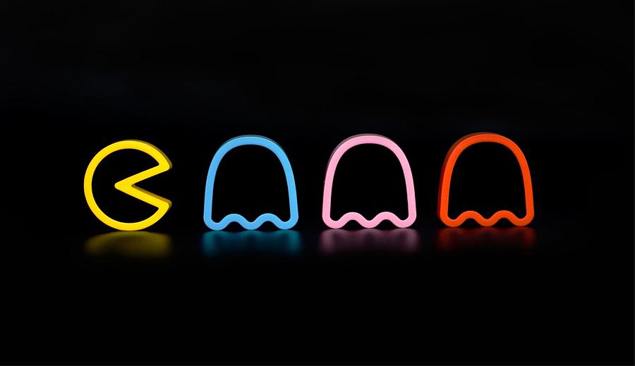 Neon PAC-Man Digital Art by Rainbow Drop - Fine Art America