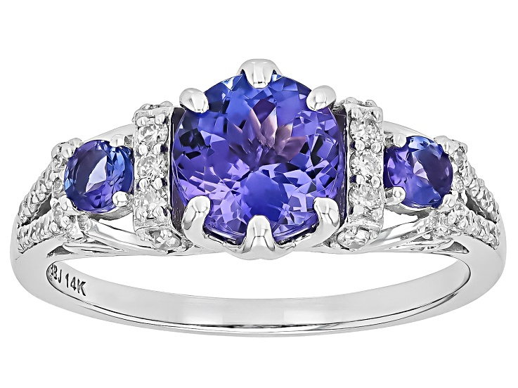 Tanzanite And White Diamond 14k White Gold Ring 1.60ctw - PAC755 | JTV