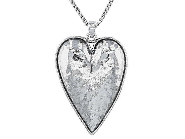 Sterling Silver Heart Pendant With Chain - SPZ107 | JTV