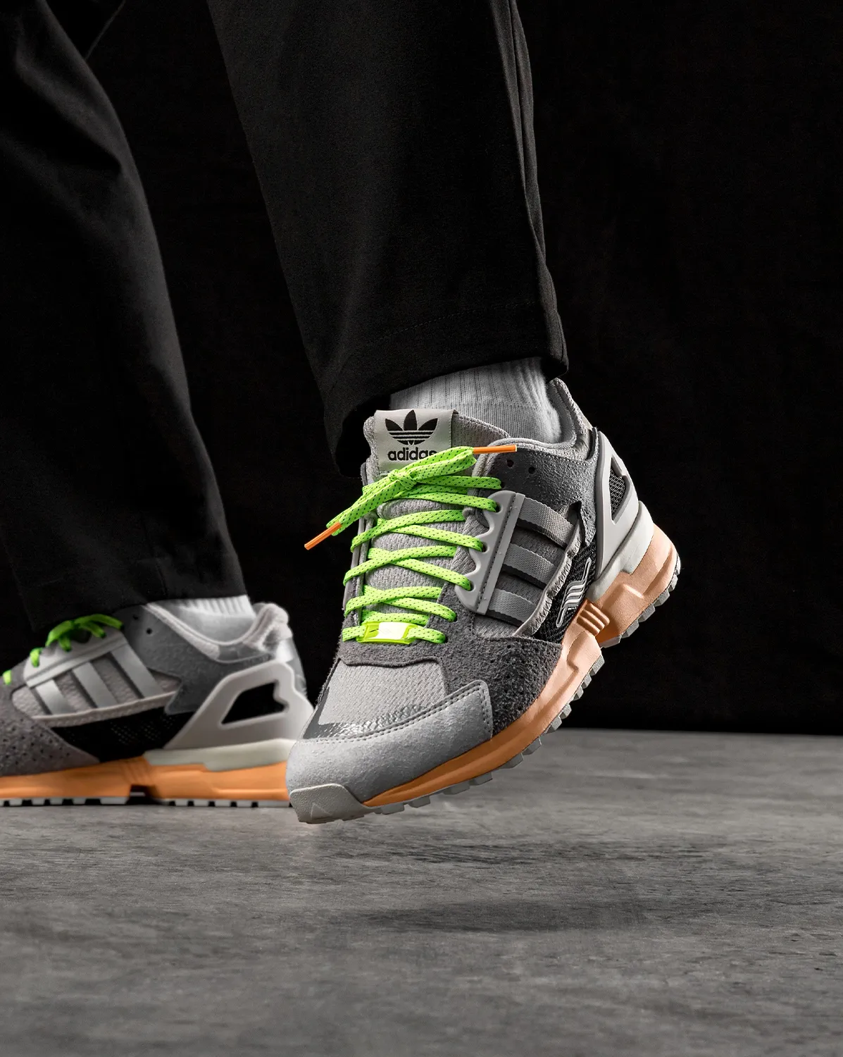 adidas Originals ZX 10,000 C Grey Two/Acid Orange FX6978 | More