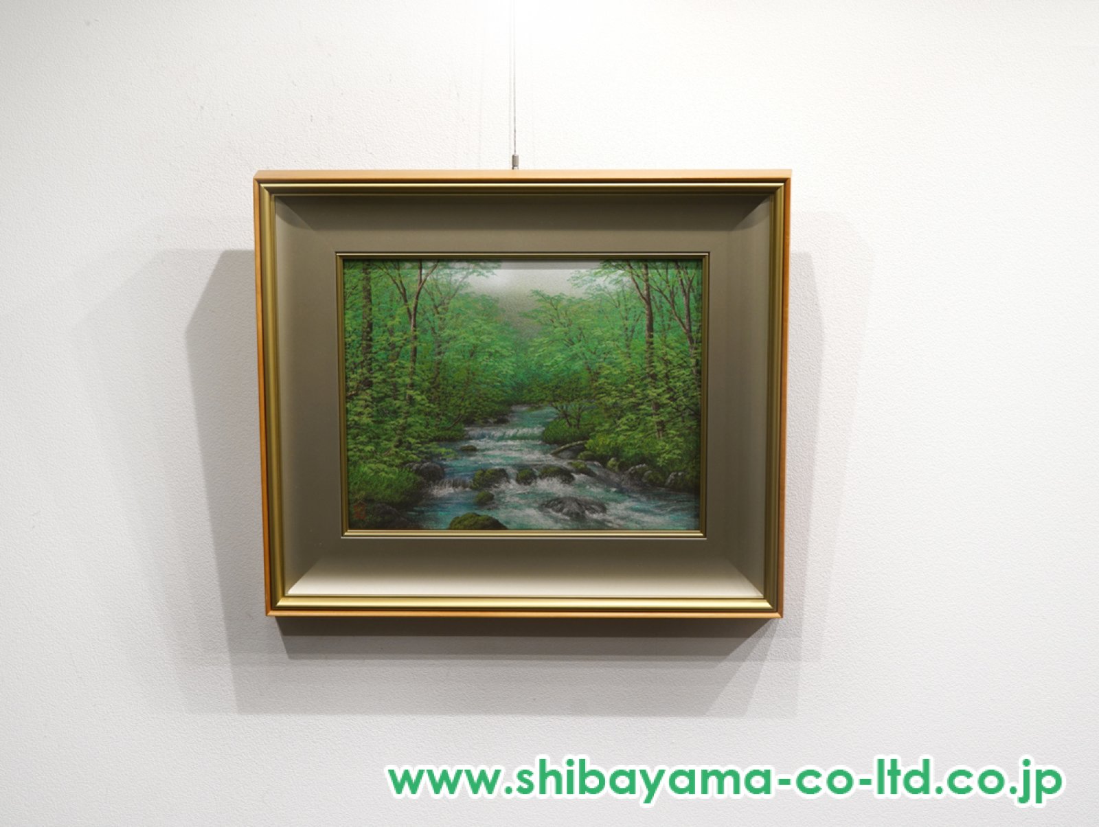 清水規「緑流」日本画 6号 :: 絵画買取・販売 - シバヤマ