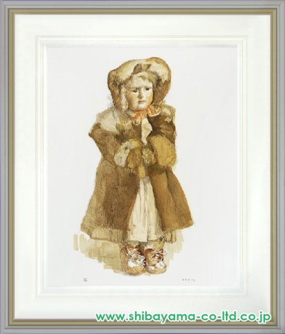 小磯良平「毛皮を着た人形」リトグラフ :: 絵画買取・販売 - シバヤマ