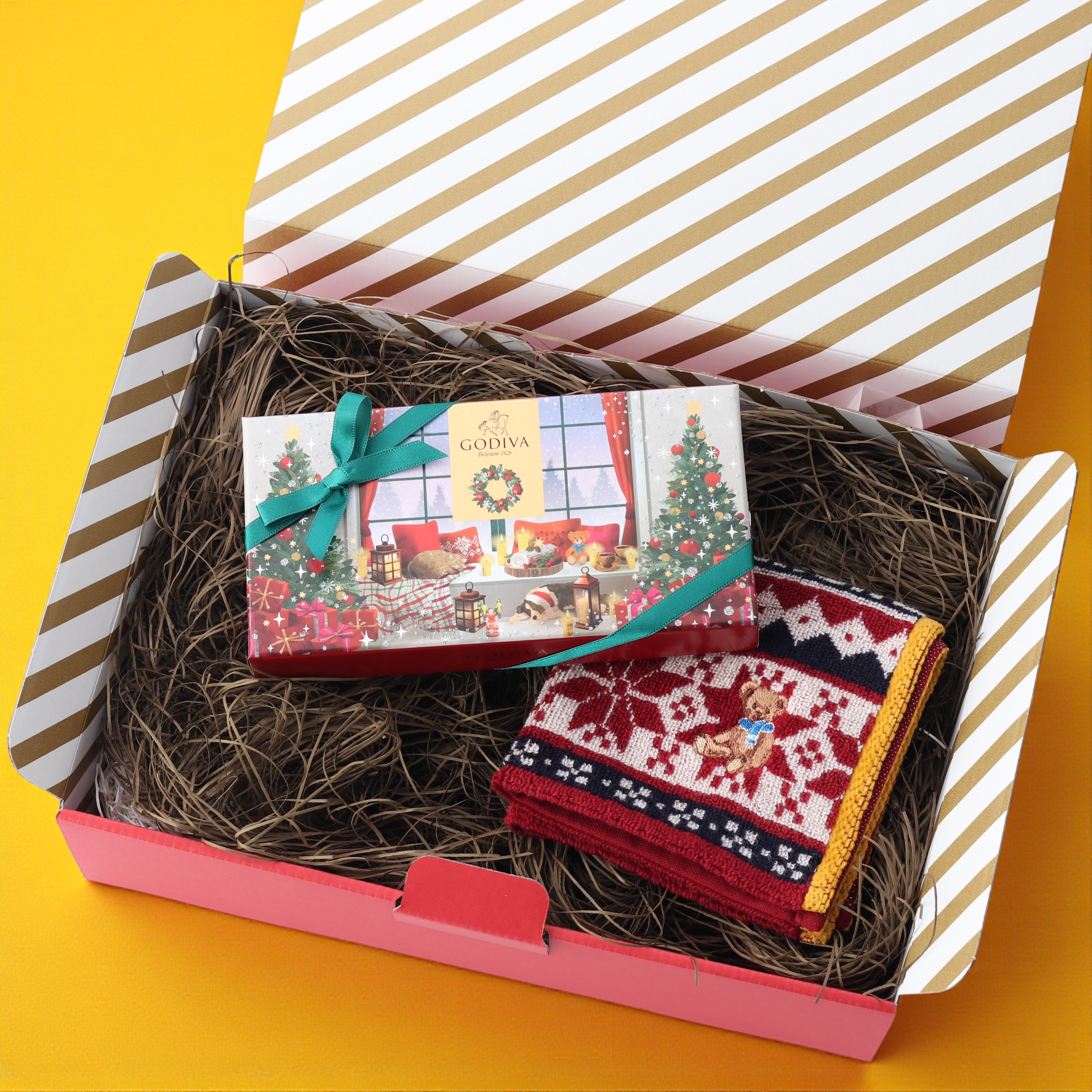 クリスマス限定ボックス付】クリスマス限定チョコとハンカチのセット