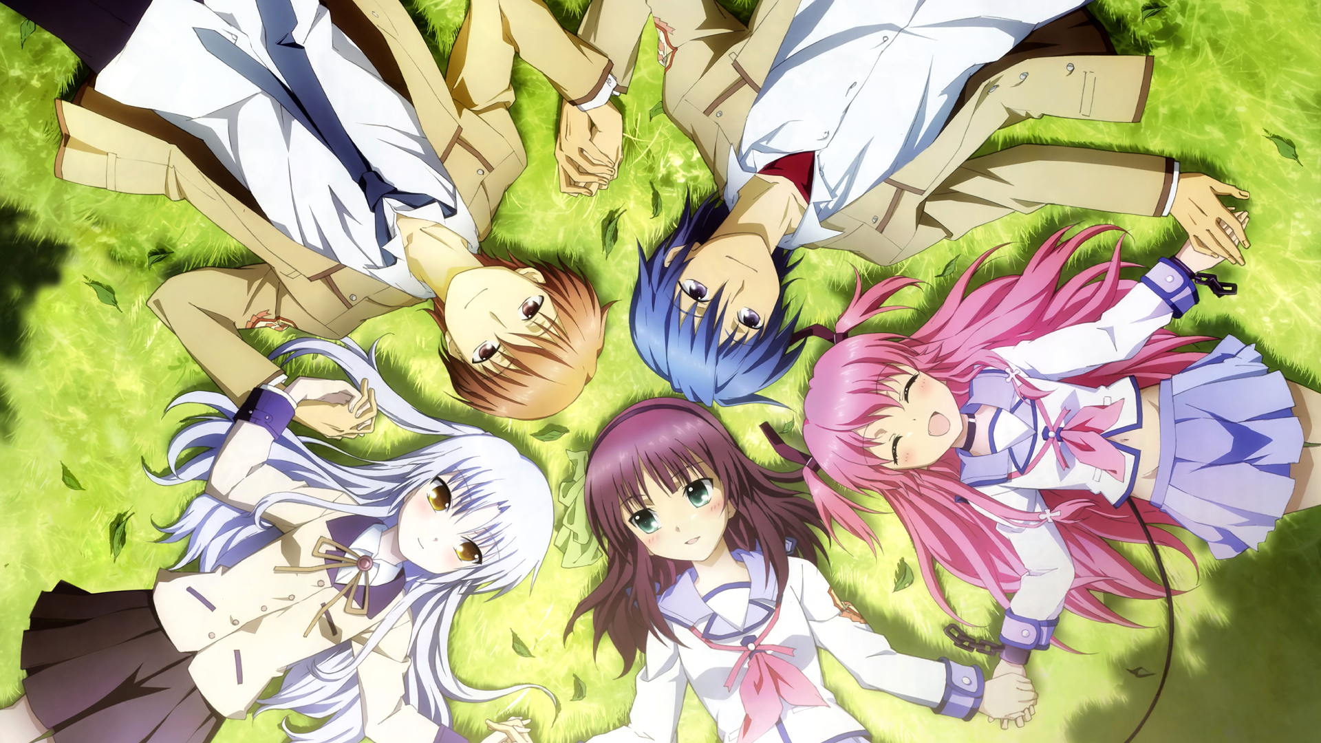 HD Wallpaper of Angel Beats! Characters: Hinata, Yuzuru, Yuri, Yui