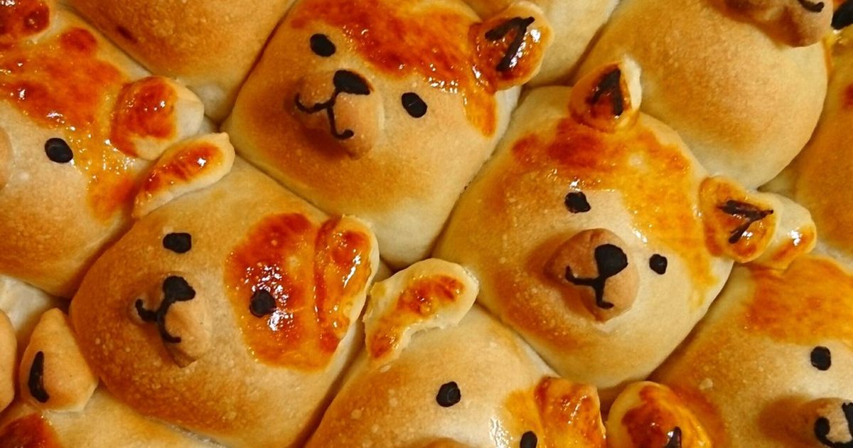 ちぎりパン犬 わんこ by くっく畑 【クックパッド】 簡単おいしい