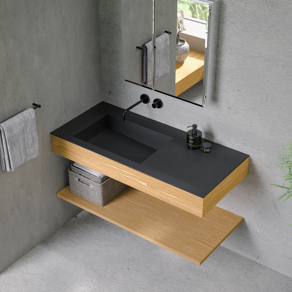 ラヴィタスW1200 ブラック×ウォールナット | 洗面台 | 住宅設備機器