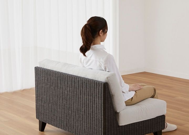 ラン・コンパクトソファ v01 セット (ラタン)・2人掛け～狭いリビング