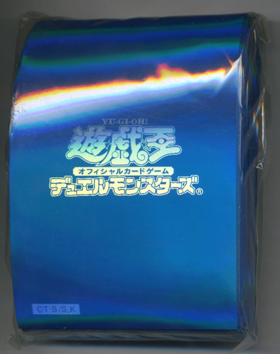遊戯王 公式 スリーブ 100枚 初期ロゴ メタリック ブルー 青